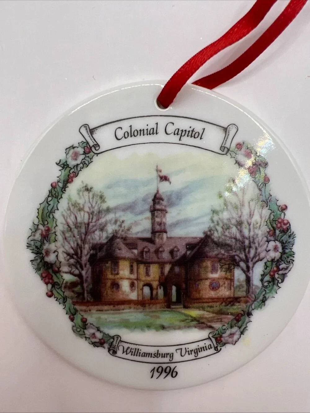 Barlow Custom Williamsburg Virginia Ornament Capitol 1996 Porcelain Hand Crafted